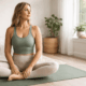 Woman sitting on yoga mat representing pelvic floor support for women over 40
