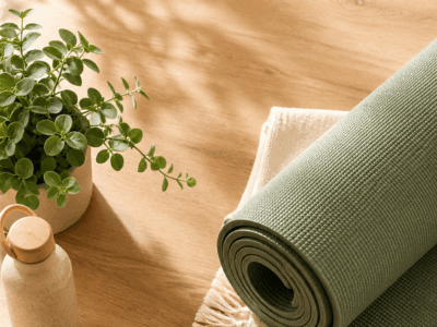 Yoga mat representing exercise for Pelvic Health