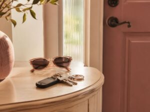 Bladder confidence after 40 — keys and sunglasses by the front door — feeling ready to head out again