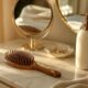 Bladder health, skin, hair, and nails — vanity with a hairbrush and mirror — the shared connective tissue connection